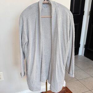 Barefoot Dreams Soft Light Gray Plush Open Cardigan